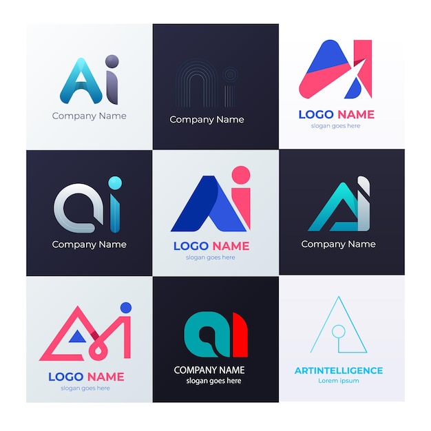 coleção de letras criativas design de logotipo de IA design de ícone vetorial abstrato ilustração de design