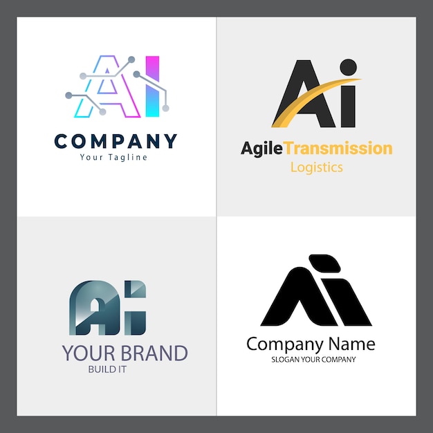 coleção de letras criativas design de logotipo de IA design de ícone vetorial abstrato ilustração de design