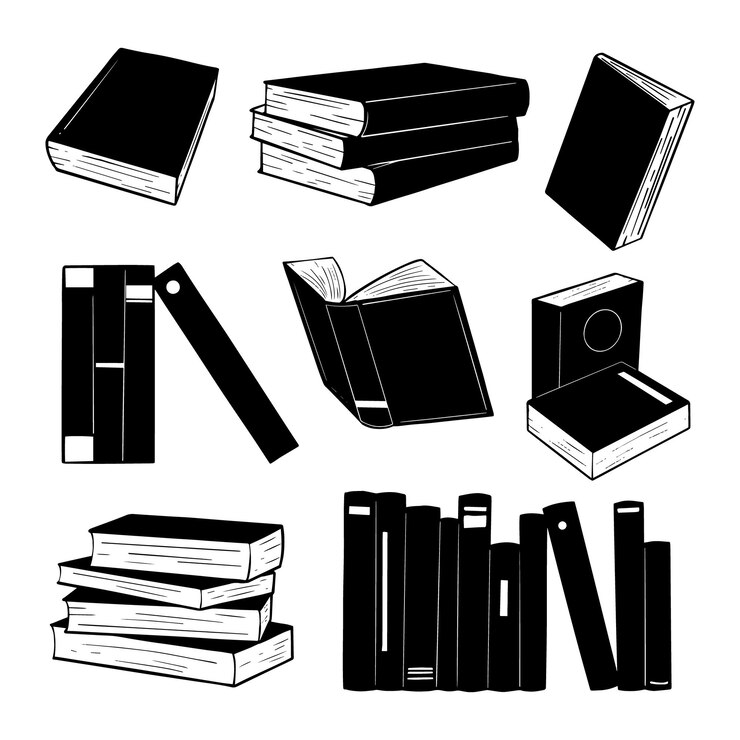 coleção de livros desenhados à mão doodle ilustração para pôster de adesivos etc