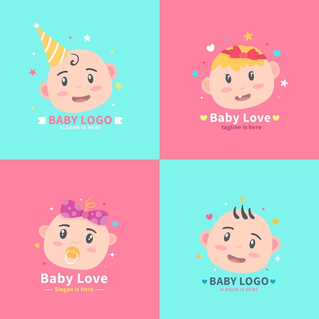 Vetor coleção de logo de bebê