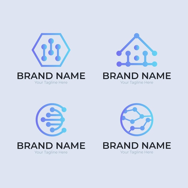 Coleção de logotipo da gradient electronics