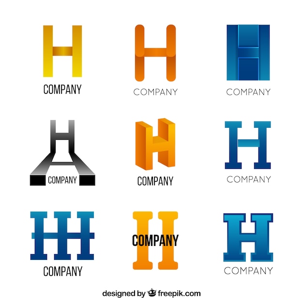 Vetor coleção de logotipo da letra abstrata h