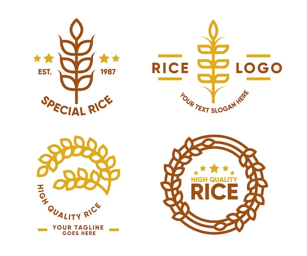 Vetor coleção de logotipo da rice