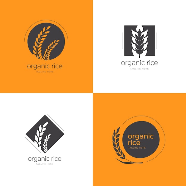 Coleção de logotipo da rice