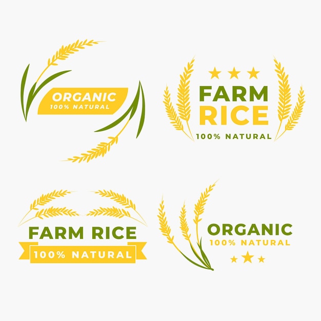 Coleção de logotipo da rice