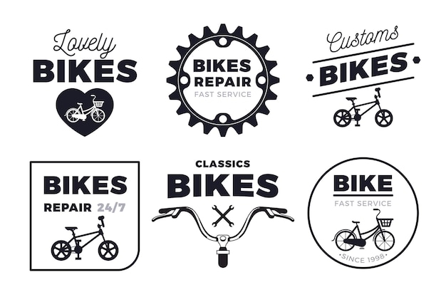 Coleção de logotipo de bicicleta