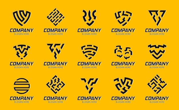 Coleção de logotipo de botões elementos de design abstrato para decoração em estilo minimalista moderno