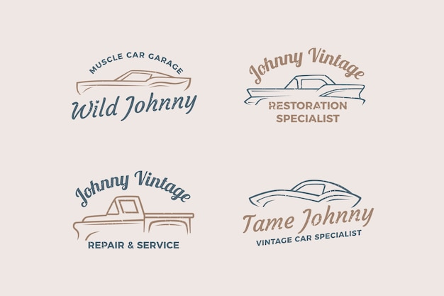 Coleção de logotipo de carros antigos