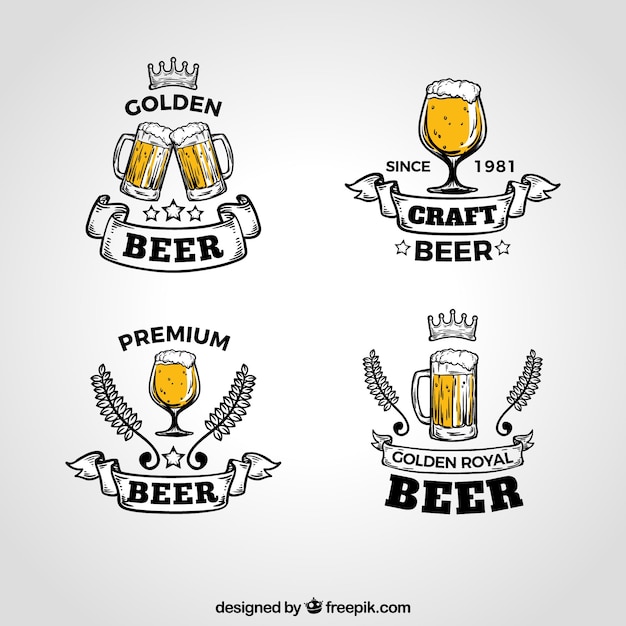 Coleção de logotipo de cerveja vintage