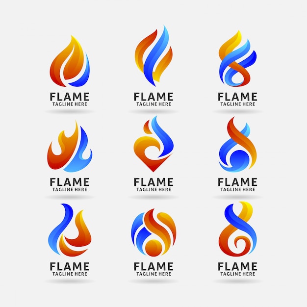 Coleção de logotipo de chamas de fogo