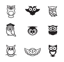 Vetor coleção de logotipo de coruja
