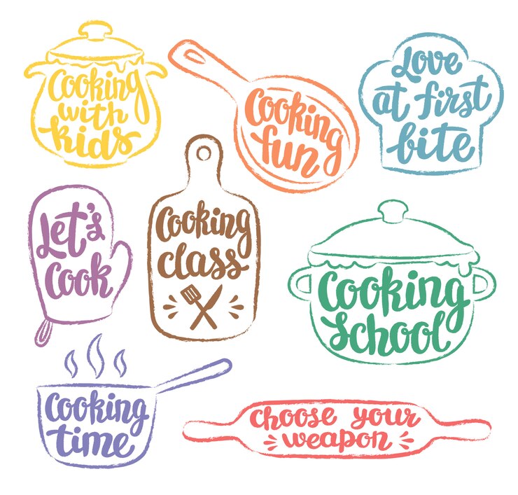 Coleção de logotipo de cozinha de cor