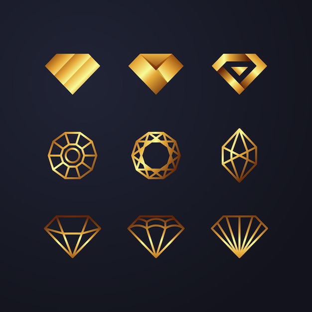 Vetor coleção de logotipo de diamante