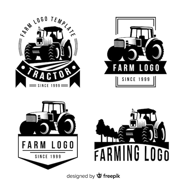 Coleção de logotipo de fazenda plana