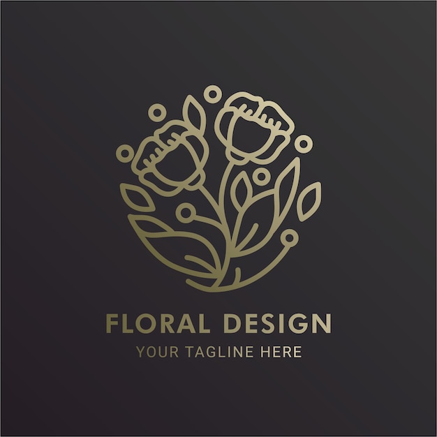 Vetor coleção de logotipo de flor de ouro