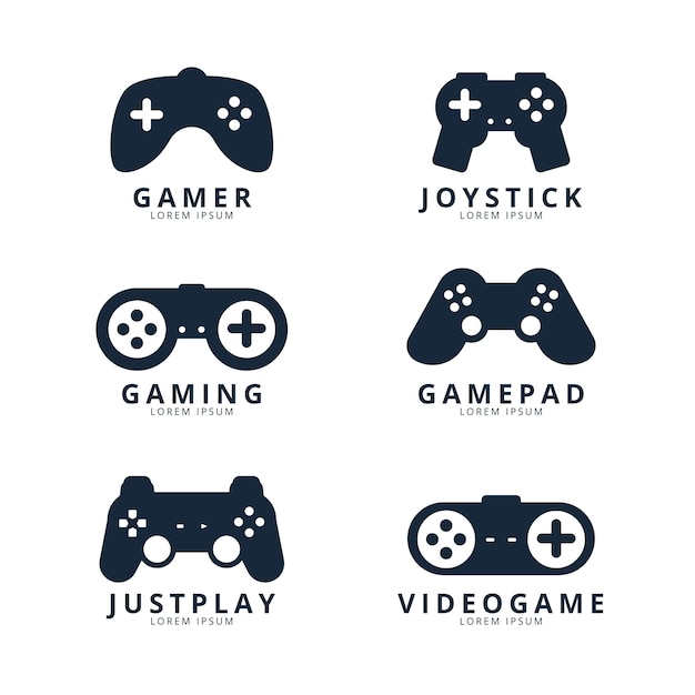 Vetor coleção de logotipo de joystick de jogos