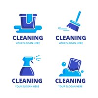 Coleção de logotipo de limpeza