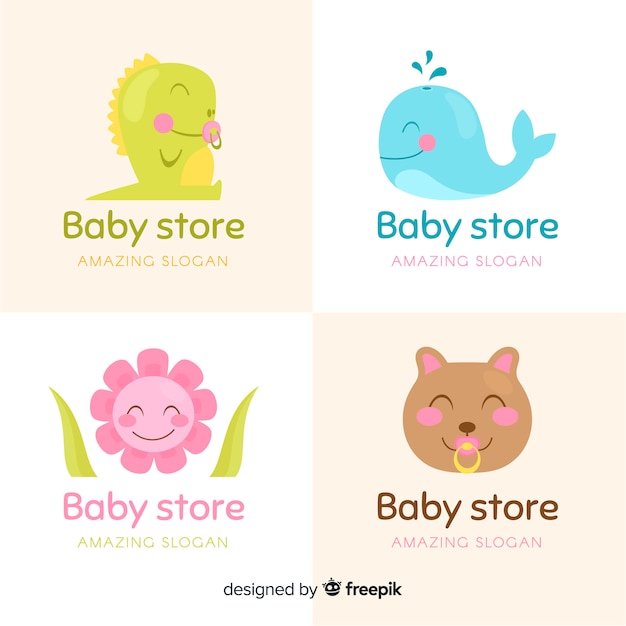 Coleção de logotipo de loja de bebê