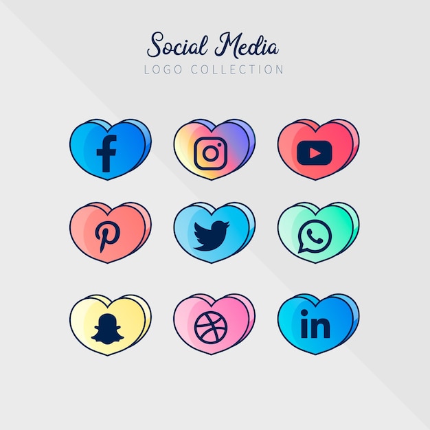 Vetor coleção de logotipo de mídia social vetor grátis