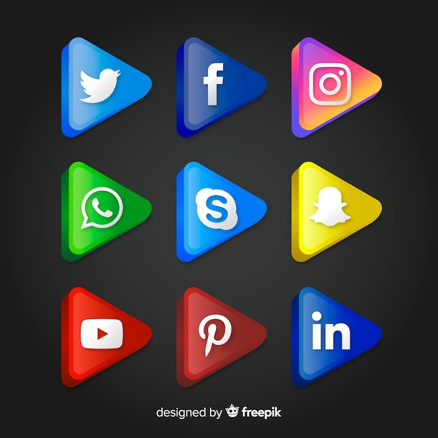 Vetor coleção de logotipo de mídia social