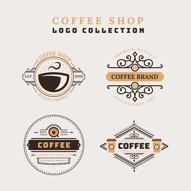 Coleção de logotipo do café