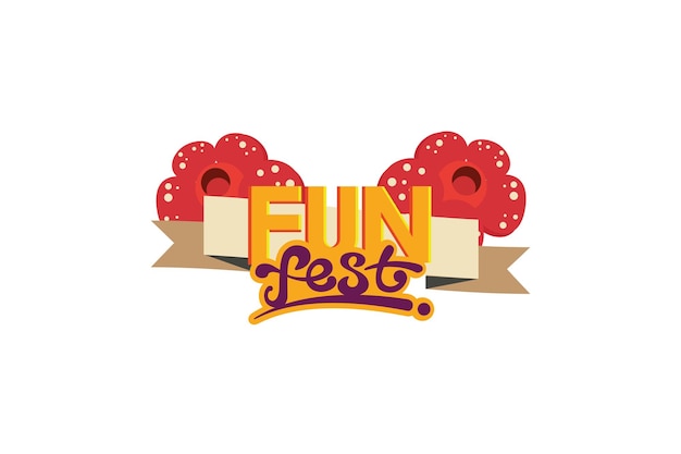 Coleção de logotipo do festival de circo de carnaval com design plano