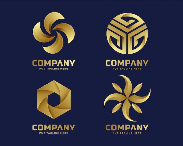 Coleção de logotipo dourado negócios abstratos