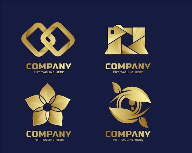 Coleção de logotipo dourado negócios abstratos