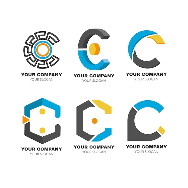 Coleção de logotipo Flat c