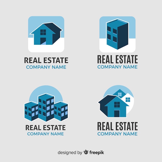 Coleção de logotipo imobiliário moderno