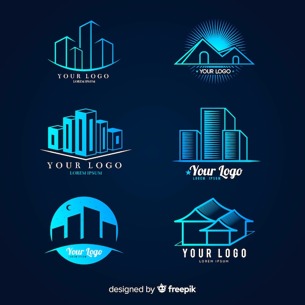 Coleção de logotipo imobiliário moderno