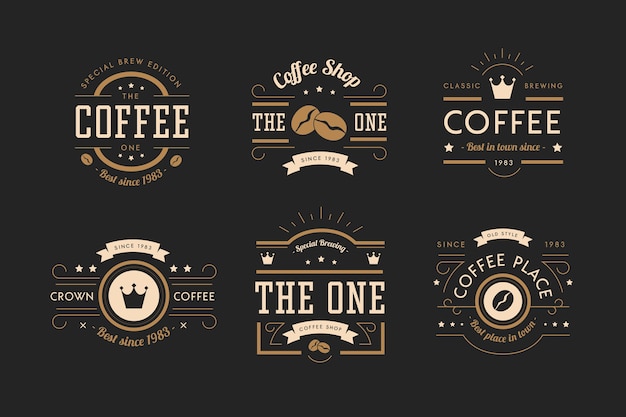 Vetor coleção de logotipo retrô de café