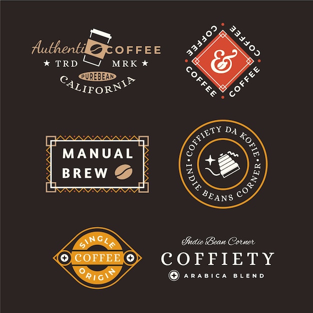 Coleção de logotipo retrô de café