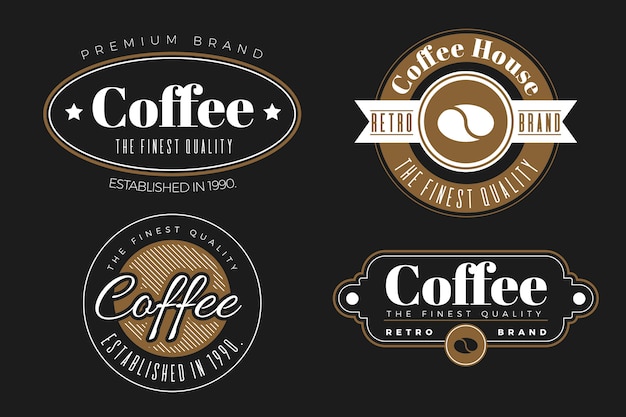 Coleção de logotipo retrô de café