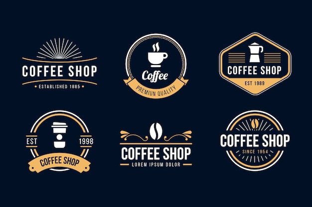 Coleção de logotipo retrô de café