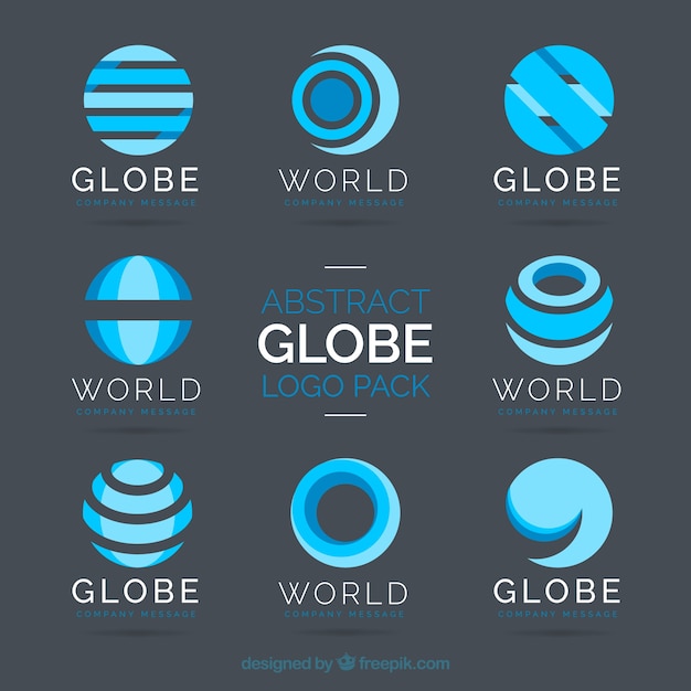 Coleção de logotipos azul