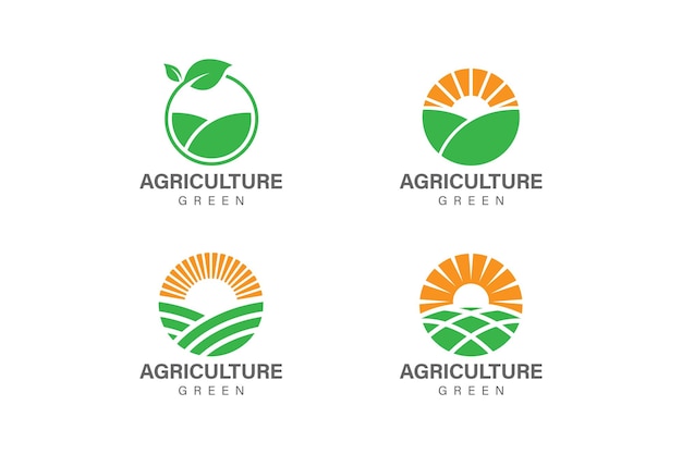 Coleção de logotipos de agricultura
