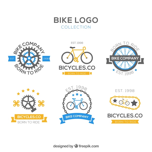 Vetor coleção de logotipos de bicicletas vintage