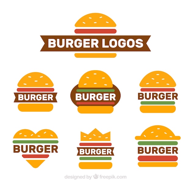 Coleção de logotipos de hambúrguer