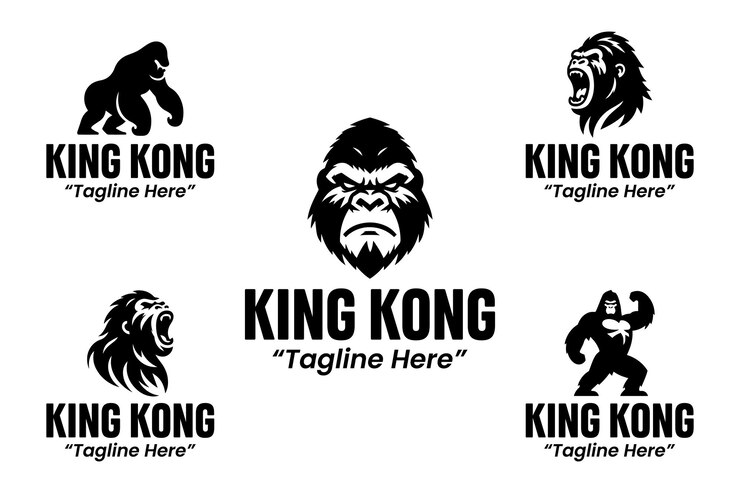 Vetor coleção de logotipos de king kong