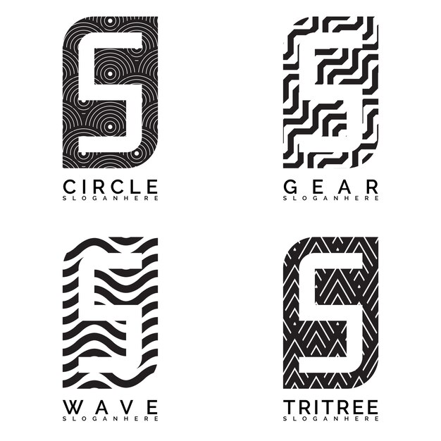 Vetor coleção de logotipos de letras abstratas