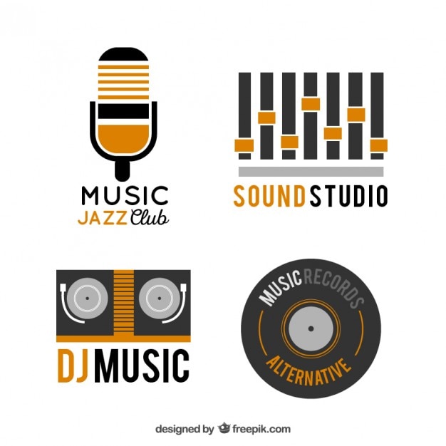 Vetor coleção de logotipos de música
