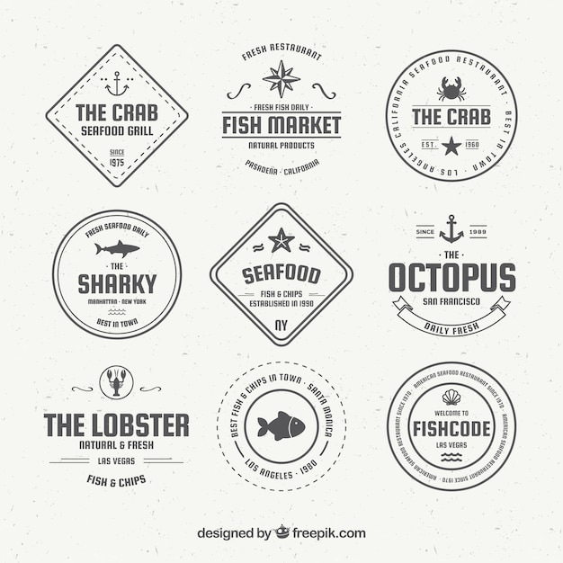 Coleção de logotipos de peixe para empresas de branding
