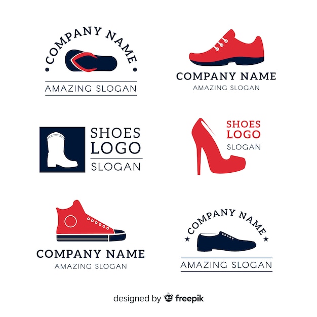 Coleção de logotipos de sapato de moda