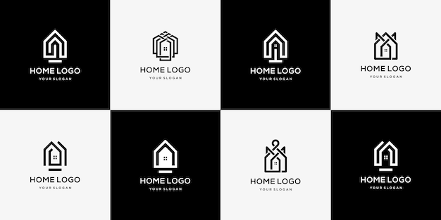 Coleção de logotipos imobiliários modernos