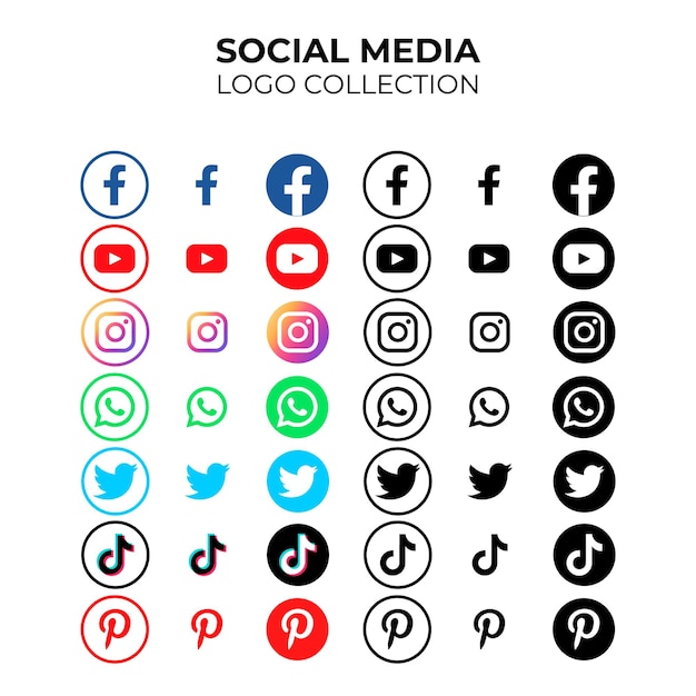 Vetor coleção de logotipos vetoriais de mídia social