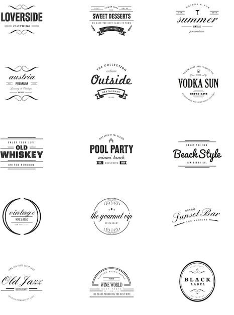 coleção de logotipos vintage