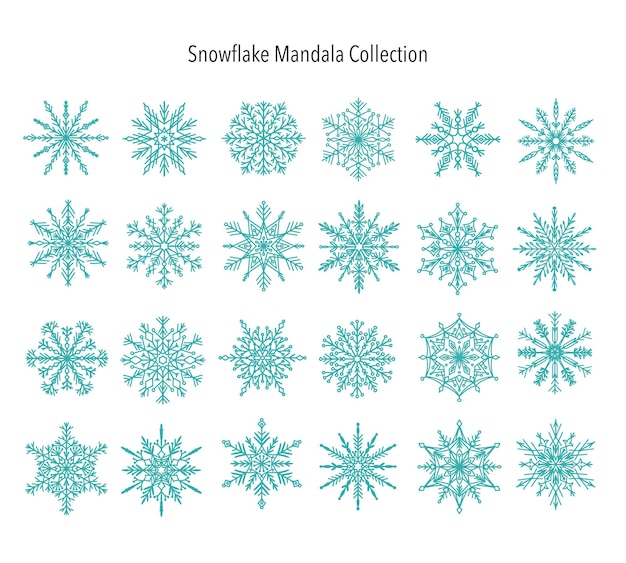 Coleção de mandala de flocos de neve-1