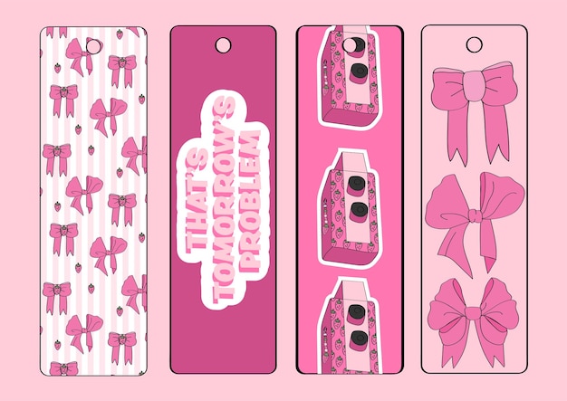 Coleção de marcadores estéticos rosados bonitos