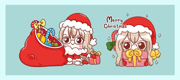 coleção de menina fantasiada de papai noel